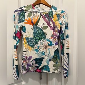 Trina Turk floral lily floral rash guard/cover up